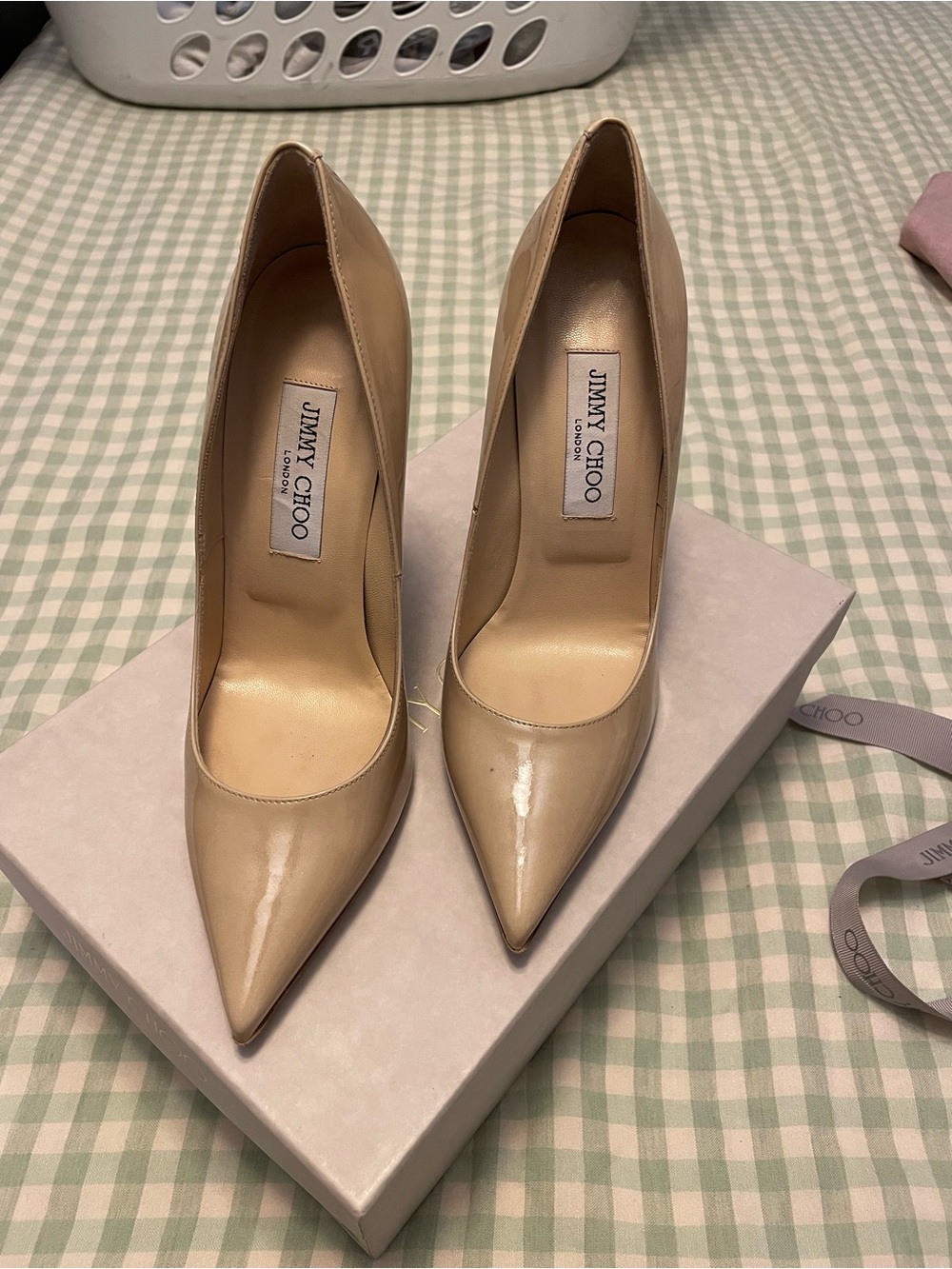 Jimmy Choo Anouk Patent Leather Pointed-Toe Stiletto Pumps - Picture 2 of 5